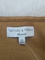 NWT NEW Madewell Texture and Thread Button Front Puff Sleeve Mini dress XS