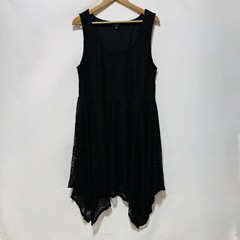 Torrid Whimsigoth Black Lace Tank Midi Dress Asymmetrical Hemline Witchy Sz 2X