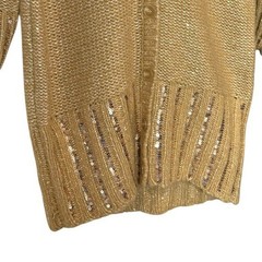 Anthropologie Maeve Sparkle Layered Cardigan Sweater Mini Dress Size M Tan NEW
