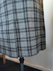 Plaid Adjustable Straps Wool Blend Dress