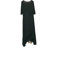 Miusol Women&rsquo;s XL Lace Maxi Dress Dark Green 3/4 Sleeve Boat Neck Formal