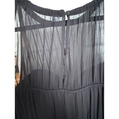 Old Navy Black Sheer Sleeveless Dress 2X Flowy Midi Lined