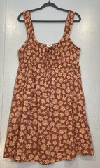 GAP Floral Gauze Smocked Waist Dress Sundress Size XXL 2XL Beachy Sleeveless
