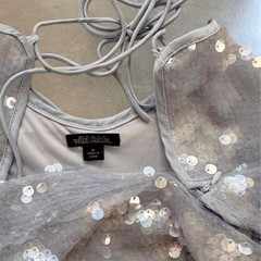 Sequin open back mini dress