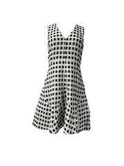 DEREK LAM Women&rsquo;s Black White V-Neck Dress #25C 6 NWOT