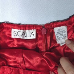 Vtg Scala Beaded Silk Halter Open Back Evening Gown Dress S Red Cocktail Y2K