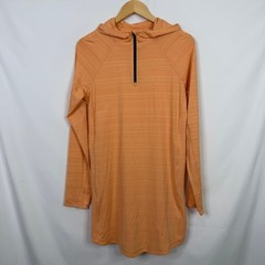 Athleta Illume Hoodie Dress Orange Heather Quarter Zip Small