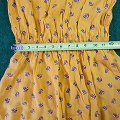 Old Navy Yellow Floral Sleeveless V Neck Smocked Waist Midi Dress XS