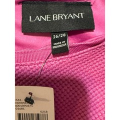 Lane Bryant Pink Textured Piqué Fit and Flare Sleeveless Dress Plus Size 26/28