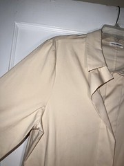 John Patrick Tunic Button Down Shirt Dress Beige Cotton Size L. d123