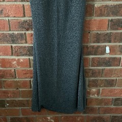 Shapellx Elegant Silver Metallic Stretch Long Sleeve Dress