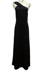 Terea By Andrea Pitter Women’s Black Sylvie Pockets One Shoulder Zip Maxi XL NWT