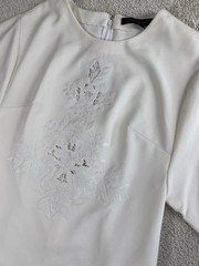 Cynthia Steffe Dress 6 White Floral Lace Shift Wedding Party Coctail