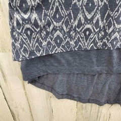 Mod-o-doc Dress Womens Medium Gray Polyester Cotton Blend Aztec Print Layered