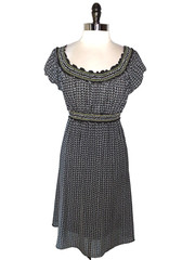 MAX STUDIO Size L A-Line Dress Black White Blue Green Short Sleeve Stretch Nylon