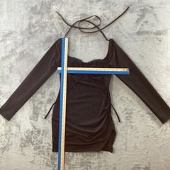 Unbranded Bodycon Mini Dress Womens Size M Black Bustier Ruched Lace Adjustable