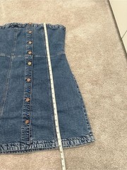 GAP Strapless Denim Mini Dress in Medium Wash Size MP MSRP $70