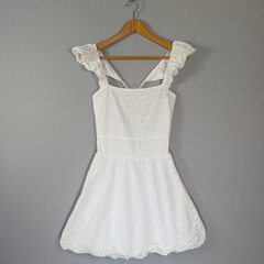 Altar&rsquo;d State Backless Bubble Hem White Eyelet Dress Size L Cottagecore Western