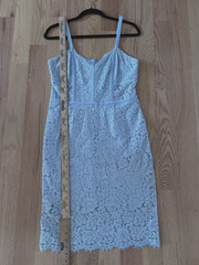 EXPRESS Women’s Light Blue Piped Lace Midi Dress – Size 10
