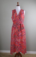 TAHARI Arthur S. Levine ASL $128 Paisley Tie Waist Midi Maxi Dress Size 12