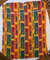 Gypsie Blu Kaftan Dress Mumu One Size African Print Multicolor Polyester Boho