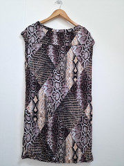 NEXT Boxy Multi Snakeskin Printed Shift Dress Size 12 Layering Pattern Clash VGC