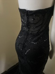 Macy’s Black Mermaid Strapless Sequined Gown Juniors Sz 13/14 Evening Prom