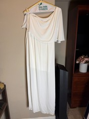 BCBGMAXAZRIA White Draped Evening Gown | Size 10 | Wedding, Reception, Formal