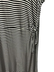 Cable & Gauge Black White Tie Waist Cap Sleeve Pullover Shift Dress Size XL