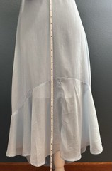 Altar&rsquo;d State Blue Solid V-Neck Flutter Sleeve Midi Fit & Flare Dress S