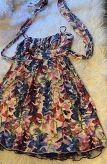 Ruby Rox Size 9 Floral Chiffon Halter Mini Dress Sweetheart Party