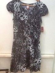 Women&rsquo;s No Boundaries Animal Print Dress Size L (11-13) Zipper Elastic Waist NWT