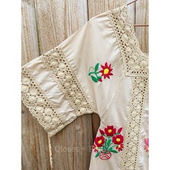 Christy Dawn The Simone Dress Cream Embroidered Size XS Small