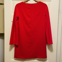 ZARA Red Tunic Split Bell Sleeves Shift Dress Sz S