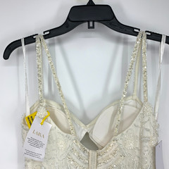 LARA Dress Womens 4 White Beaded Mini Fringe Wedding Honeymoon Bachelorette NWT