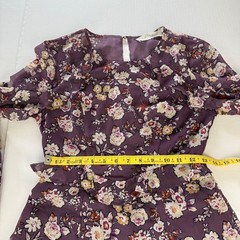 ASTR the Label Purple Floral Ruffle Mini Dress Long Sleeve Size Small Flowy