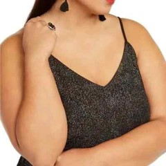 Monteau Trendy Plus Size Multicolor-Foil Skater Dress, Sz. 1X