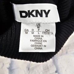 DKNY Maxi Dress Womens M Black Ribbed Knit Turtleneck Button Cuff