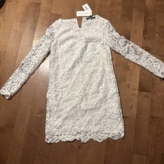 French Connection 0 Dress Womens White Lace Sheer Overlay Bridal Engagement NWT