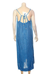 Free People Rio Reversible Midi XS 2 Women Sleeveless Blue Cotton Dress NW 42837