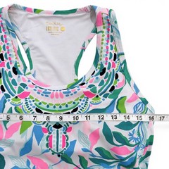 Lilly Pulitzer Luxletic Mixed Doubles Dress Womens L White Floral Tennis Resort