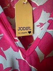NWT Women&rsquo;s Joiful Pink & Blue Floral Tiered Midi Dress – Size Medium