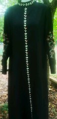 MAI & FUN Middle Eastern Moroccan Arabic Style Black Floral Kaftan Dress Size XL