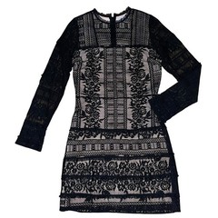 Parker Lace Dress Small Black Julie Sheath Ruffles S Illusion Whimsygoth