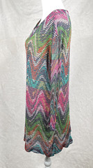 MISSONI Dress Chest 41 Wavy Cheveron Runway Multicolor Boho Hippie Italy Arsty