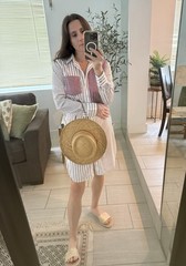 Ralph Lauren Multi-Striped Shirtdress in Red and White Size S