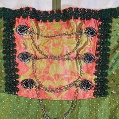 NOCKSTEIN TRACHTEN Dirndl Dress EU 36 Brocade Oktoberfest Silver Chain Alpine