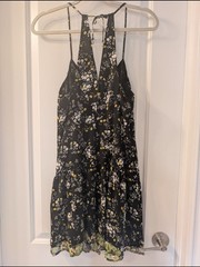 Princess by Vera Wang Floral Dress Blac White, Yellow Green Y2K coquette flirty