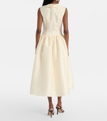 Self Portrait YELLOW TAFFETA COLLARED MIDI DRESS $ 695 Size US 14 UK 18