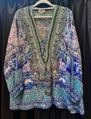 Camilla Lace Up Blouse, 100% SILK RRP$499 SIZE 2